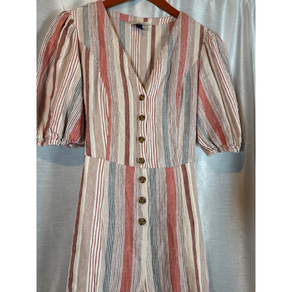 Universal Thread Women's Striped Button Front Wide Leg Jumpsuit Small - Picture 2 of 8
